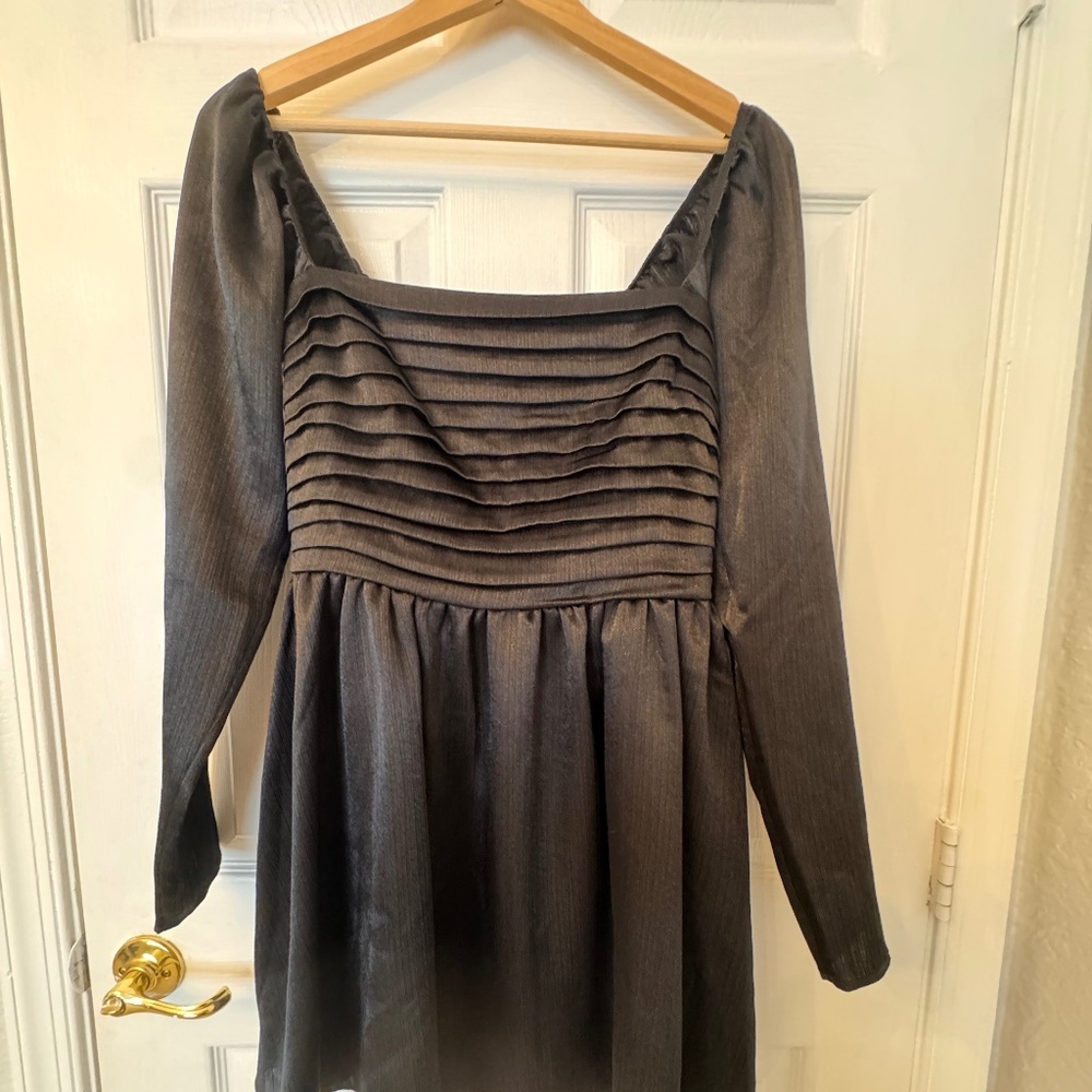 Abercrombie & Fitch Satin Long Sleeve Mini Dress